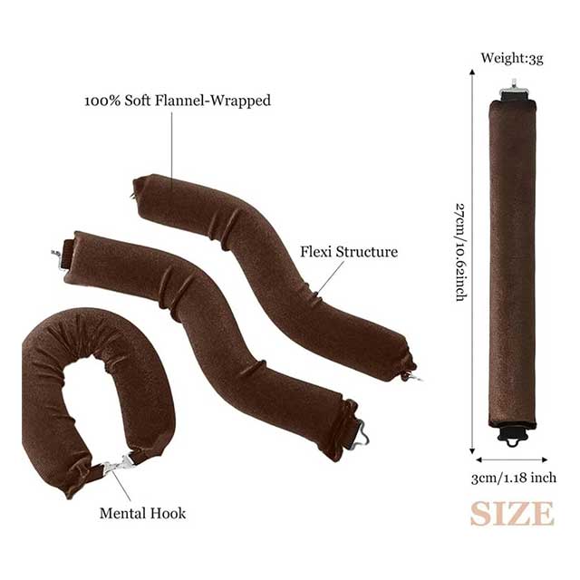 4-Piece Heatless Curling Iron Set – No-Heat Hair Curling Rods for Soft, Effortless Waves | Comfortable Overnight Hair Styling Kit