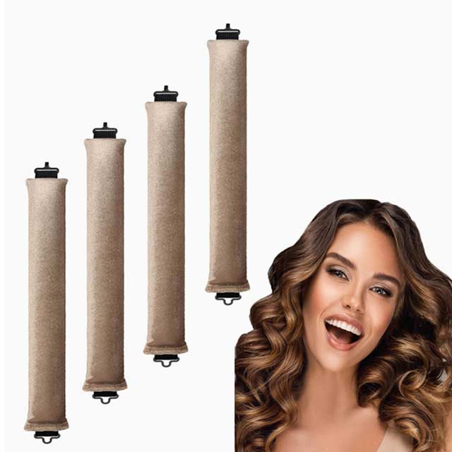 4-Piece Heatless Curling Iron Set – No-Heat Hair Curling Rods for Soft, Effortless Waves | Comfortable Overnight Hair Styling Kit