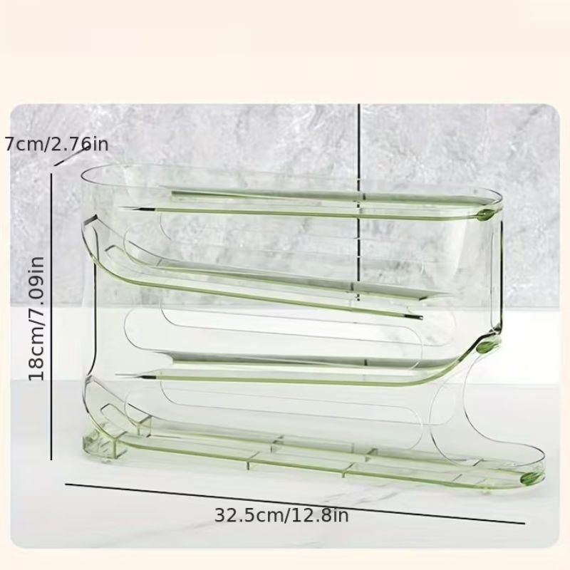 4-Tier Automatic Rolling Egg Rack for Refrigerator – Gravity-Fed Large Capacity Egg Dispenser – Space-Saving Side Door Storage Box & Fridge Organizer for Fresh Eggs