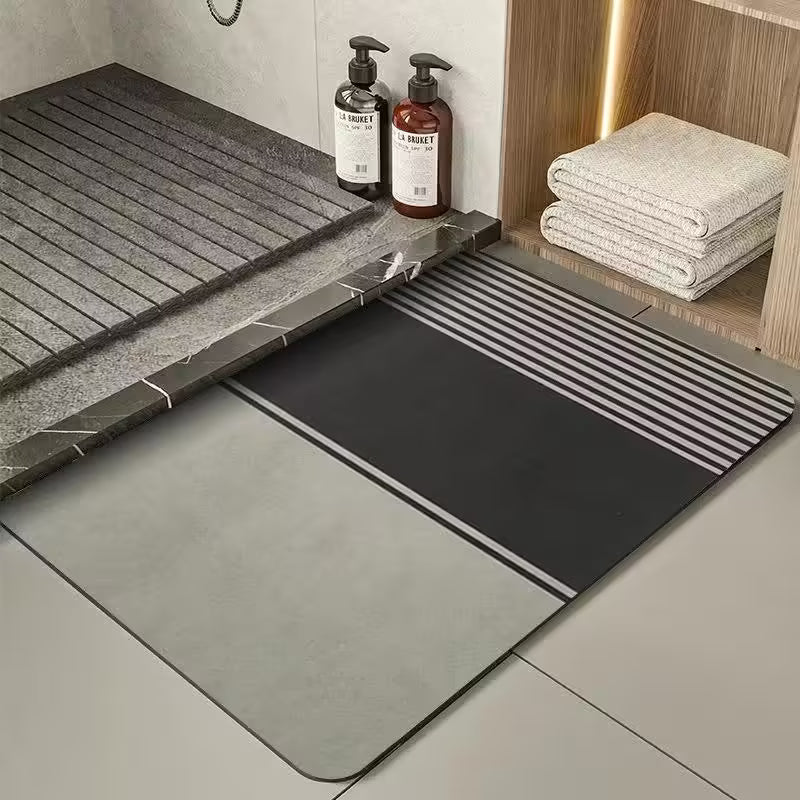 40*60cm Rectangular Absorbent Anti Slip Rubber Quick Dry Bath Mat (EGM036)