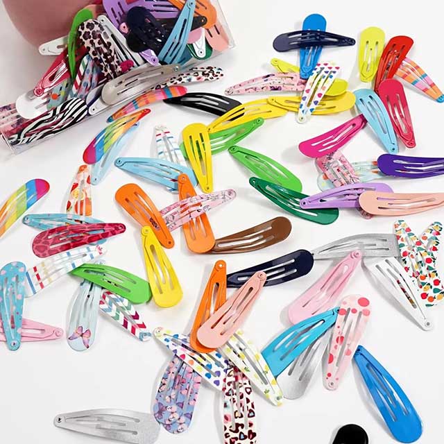 40Pcs Snap Hair Clips for Baby Girls – 2 Inch Candy Color Glossy No-Slip Metal Hair Barrettes & Pins