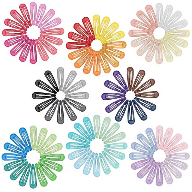 40Pcs Snap Hair Clips for Baby Girls – 2 Inch Candy Color Glossy No-Slip Metal Hair Barrettes & Pins