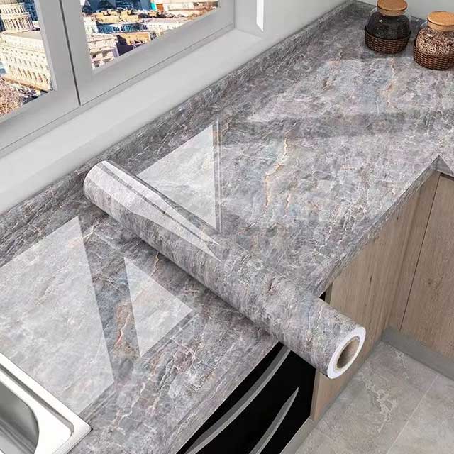 40cm Marble Kitchen Oil-Proof Wallpaper – Waterproof Self-Adhesive Countertop & Cabinet Wall Sticker