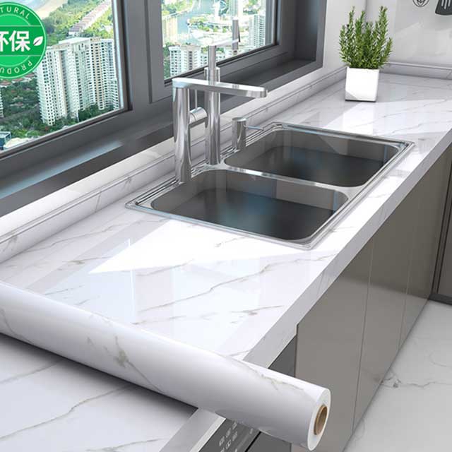 40cm Marble Kitchen Oil-Proof Wallpaper – Waterproof Self-Adhesive Countertop & Cabinet Wall Sticker