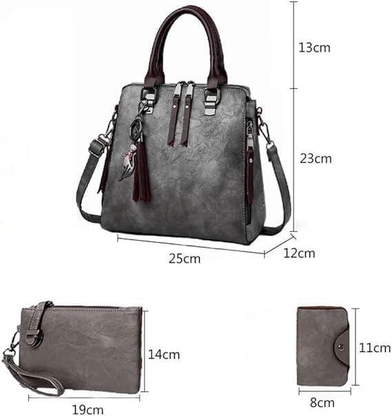 4-Piece Women's Handbag Set – Tote, Shoulder Bag, Satchel Purse & Wallet