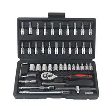 46PCS Car Repair Tool Kit – 1/4-Inch Socket Set with Ratchet Wrench | Auto Mechanic Tool Set for Vehicle Maintenance & Repair
