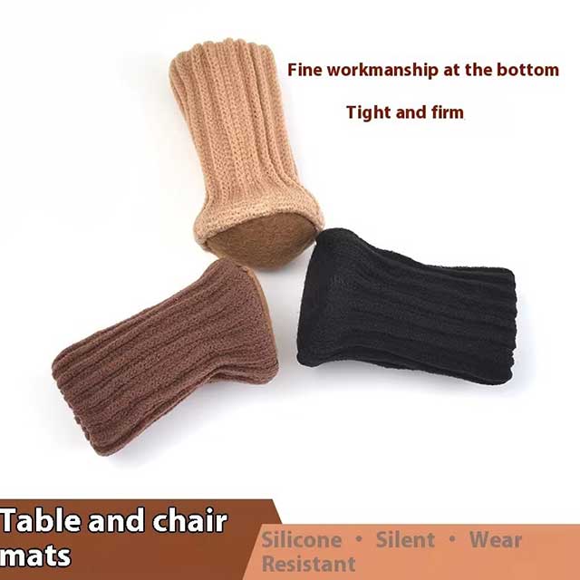 4Pcs Knitted Chair Leg Socks – Furniture Feet Covers with Anti-Slip Pads & Silent Floor Protection