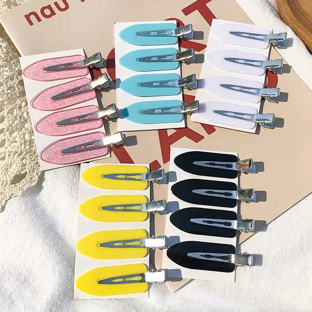 4Pcs No Bend Hair Clips Set – Seamless Hairpins for Makeup, Face Washing & Styling | Women & Girls Accessories