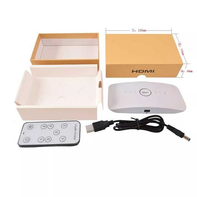 5-Port HDMI Switch Splitter with Remote Control