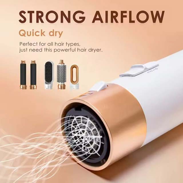 5-in-1 Hair Dryer & Styling Set - Professional Curling Iron, Straightener, and Hot Comb for Dyson Airwrap - Household Hair Tool