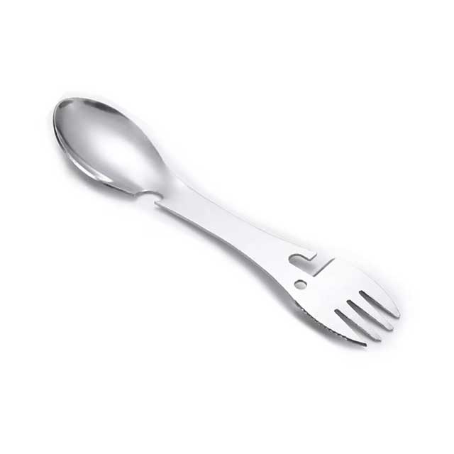 5-in-1 Outdoor Survival Camping Tool – Multi-Functional EDC Kit with Fork, Knife, Spoon, Bottle & Can Opener