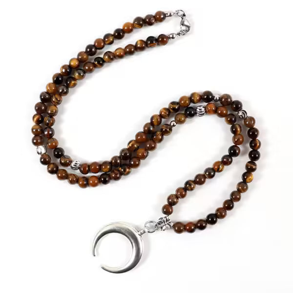 قلادة من خرز بني بخمسة أشكال (EGN142)