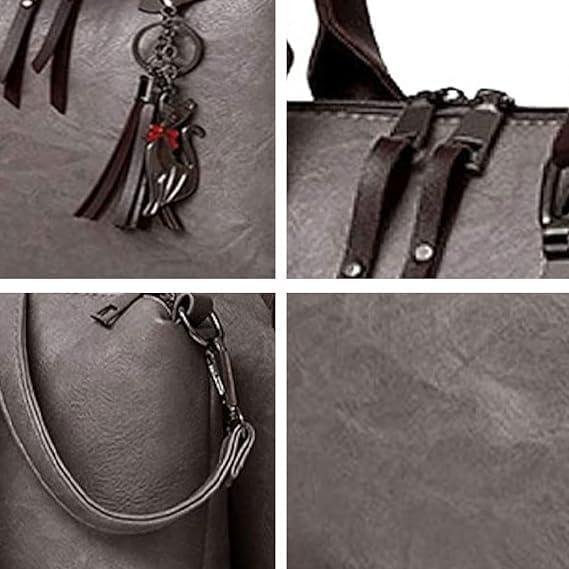 4-Piece Women's Handbag Set – Tote, Shoulder Bag, Satchel Purse & Wallet