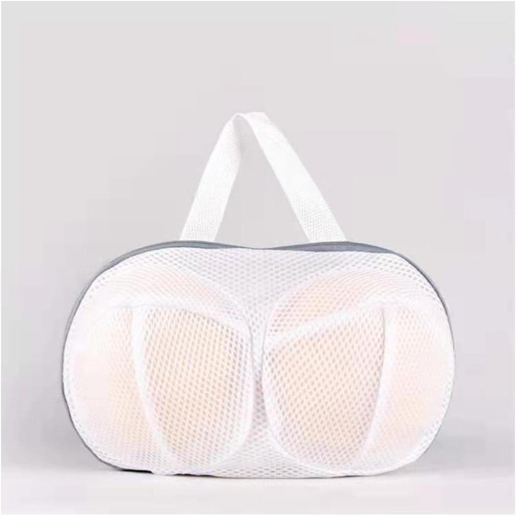 Zippered Laundry Washing Bag – Foldable Mesh Bra & Lingerie Protector for Washing Machine (Gray/Blue)