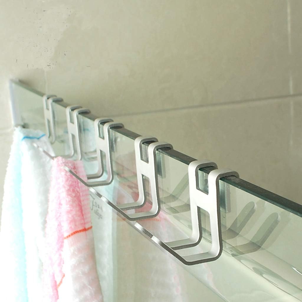 H-Shape Space Aluminum Over-Door Hook – No-Drill Shower Glass Towel Holder – Versatile Metal Hanger for Bathroom, Kitchen, and Cabinet Organization