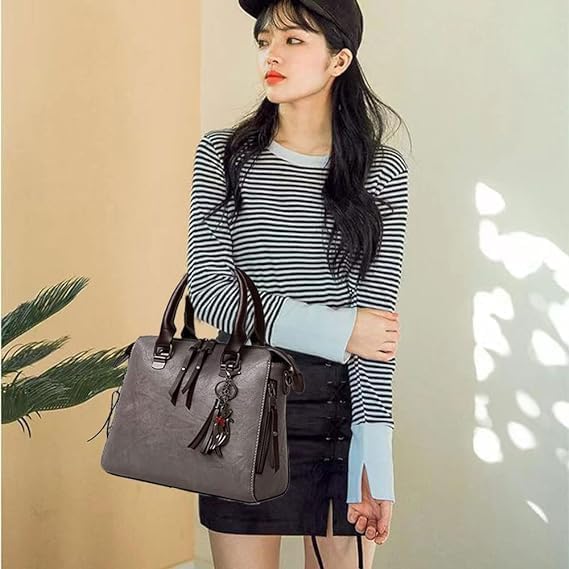 4-Piece Women's Handbag Set – Tote, Shoulder Bag, Satchel Purse & Wallet