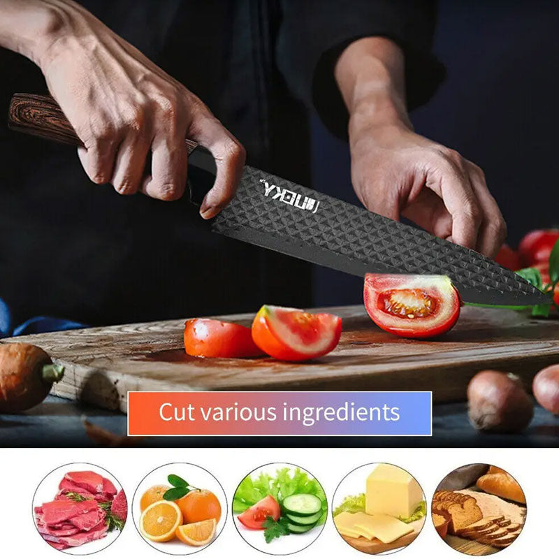 6-Piece High Carbon Stainless Steel Knife Set – Handmade Forged Chef & Butcher Cleaver Collection with Ergonomic Wood Handles