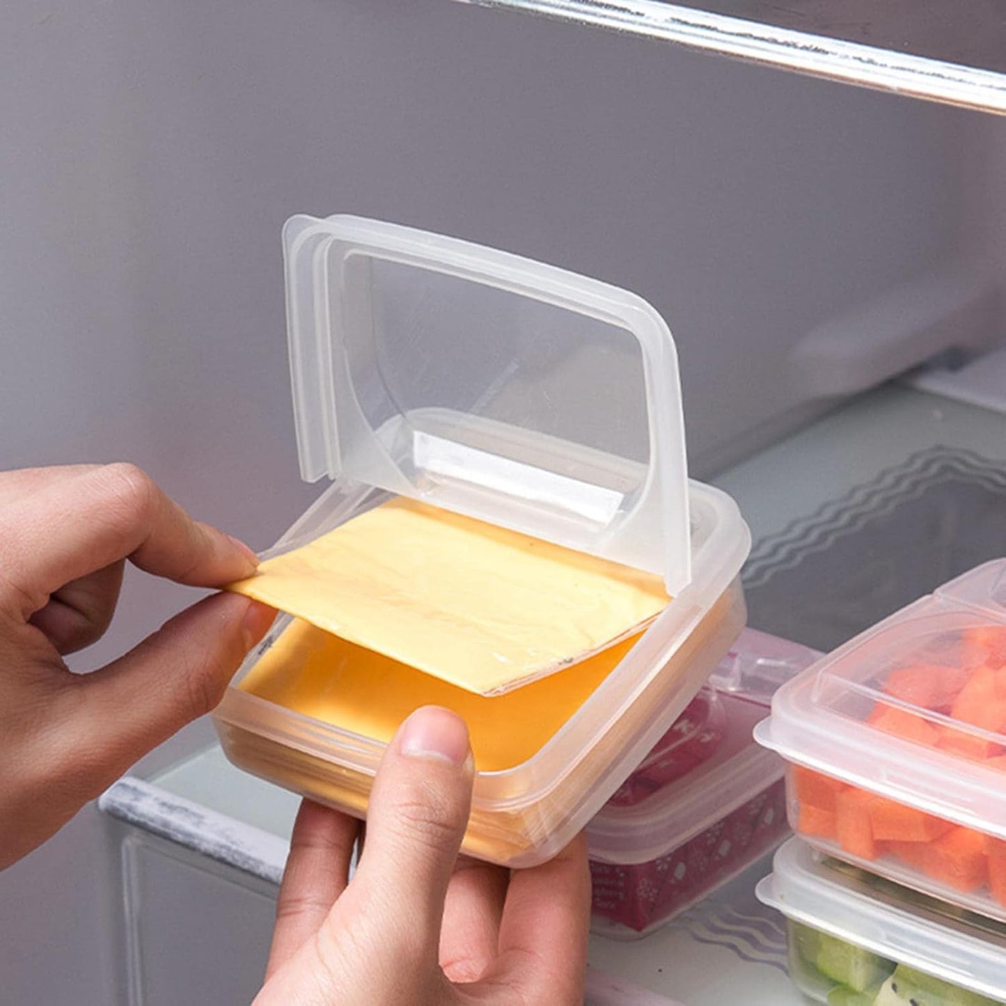 Fruit & Cheese Mini Storage Box – Food-Grade Refrigerator Freezer Container for Meat, Snacks, and Fresh-Keeping Prep