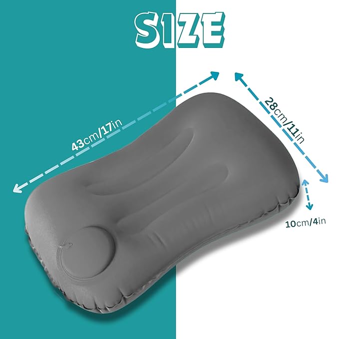 Inflatable Travel Pillow with Eye Mask & Earplugs – Portable Air Cushion for Airplanes, Cars & Camping