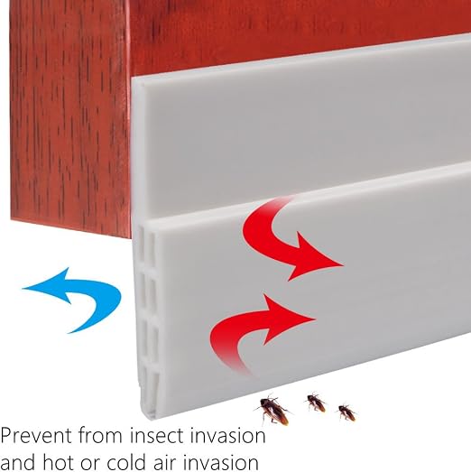 Self-Adhesive Silicone Door Bottom Seal Strip 5 x 200cm – Waterproof Dust & Draft Stopper White