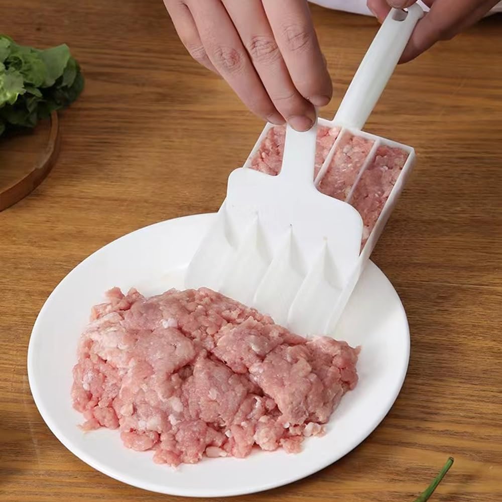 4-Slot Kitchen Rice Ball & Meatball Maker – Multifunctional Plastic Scoop & Filling Tool – DIY Food Mold for Quick Meal Prep