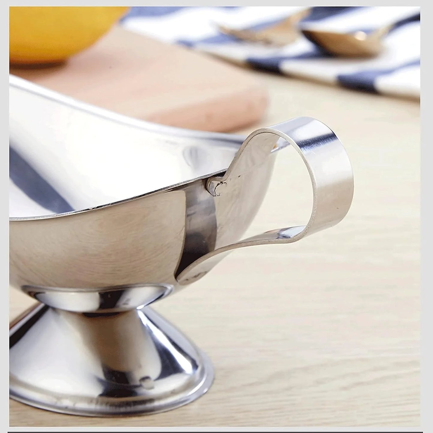 3 OZ Stainless Steel Sauce Boat – Gravy Server, Salad Dressing Pourer & Creamer Jug for Sauces, Broths and Condiments