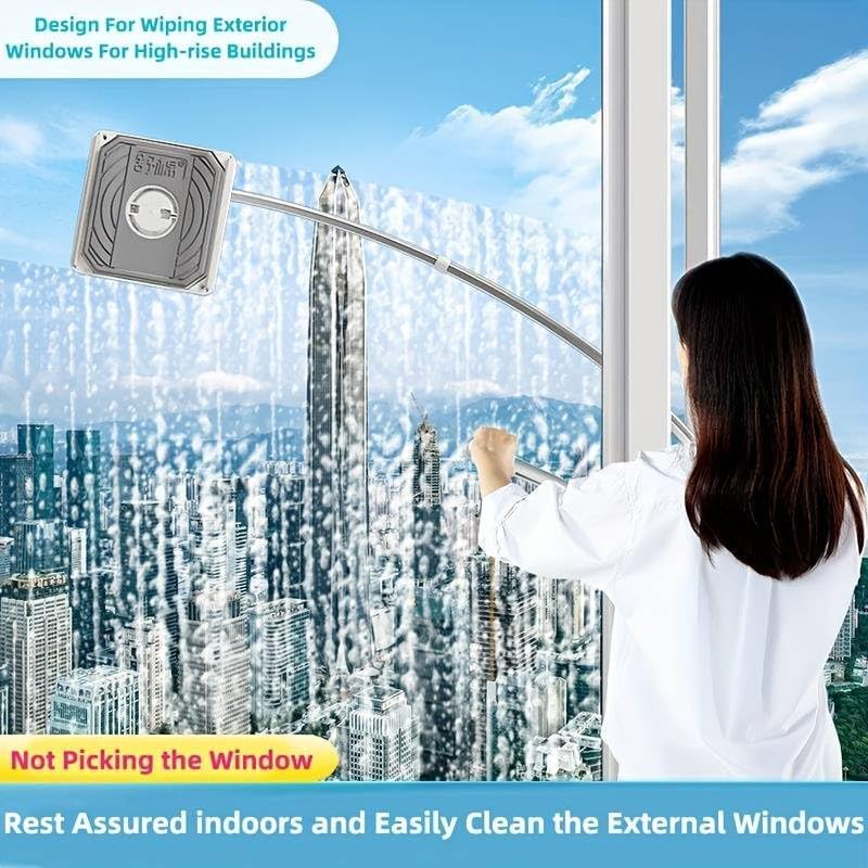 Adjustable Telescopic Window Cleaner Brush – Double-Sided Glass Wiper for Indoor & Outdoor Use