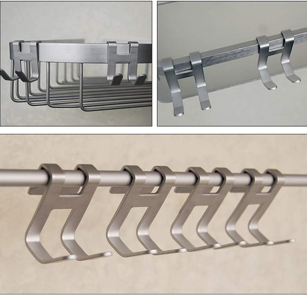 H-Shape Space Aluminum Over-Door Hook – No-Drill Shower Glass Towel Holder – Versatile Metal Hanger for Bathroom, Kitchen, and Cabinet Organization