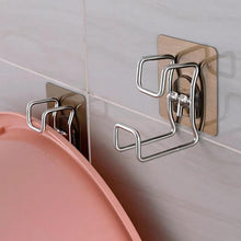 Stainless Steel Washbasin Hooks – Punch-Free Multi-Function Storage Rack – Wall-Mounted Basin, Towel, & Kitchenware Holder for Bathroom & Kitchen (1/2/4/6 Pcs)