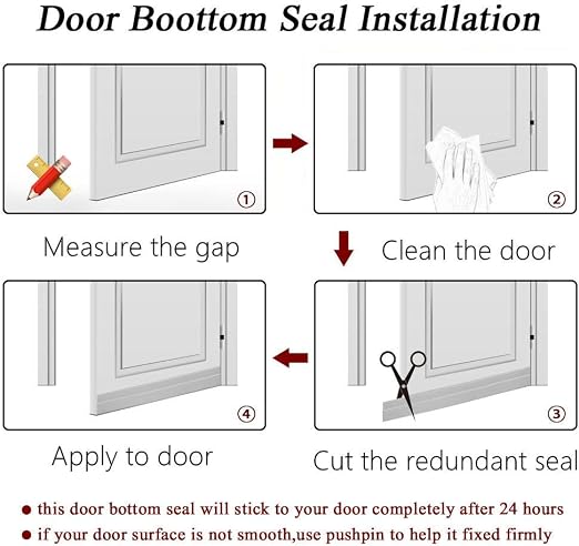 Self-Adhesive Silicone Door Bottom Seal Strip 5 x 200cm – Waterproof Dust & Draft Stopper White