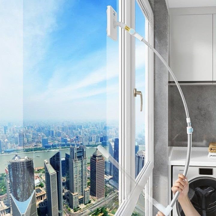 Adjustable Telescopic Window Cleaner Brush – Double-Sided Glass Wiper for Indoor & Outdoor Use