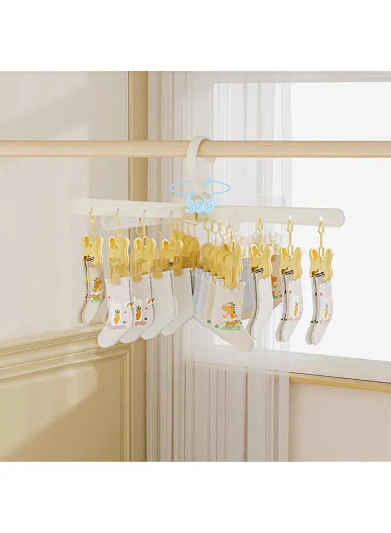 360° Rotating Cloud-Style Multi-Clip Sock and Accessory Hanger