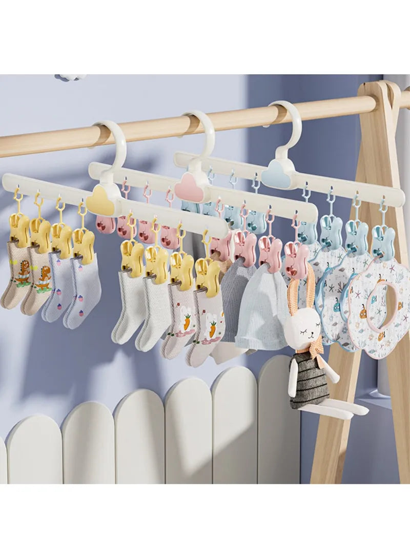 360° Rotating Cloud-Style Multi-Clip Sock and Accessory Hanger