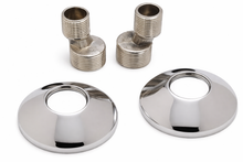 Eccentric Faucet Connectors with Rosettes for Wall-Mounted Mixers-S-Coupling Set 3/4” x 1/2” Chrome