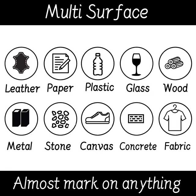 6PCS Permanent Marker Pen Set – Fine Point 1.5mm Fiber Tip, Black/Blue/Red Waterproof Ink for School & Office Supplies