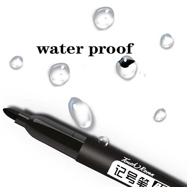 6PCS Permanent Marker Pen Set – Fine Point 1.5mm Fiber Tip, Black/Blue/Red Waterproof Ink for School & Office Supplies