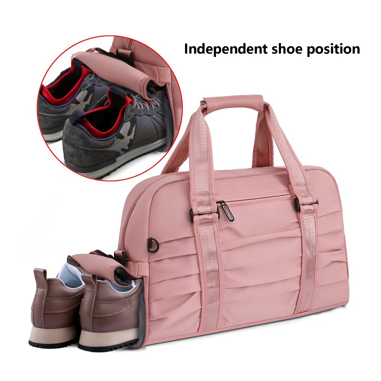 Women's Large Gym Bag with Shoe Compartment – Waterproof Sports, Fitness & Travel Duffel Bag