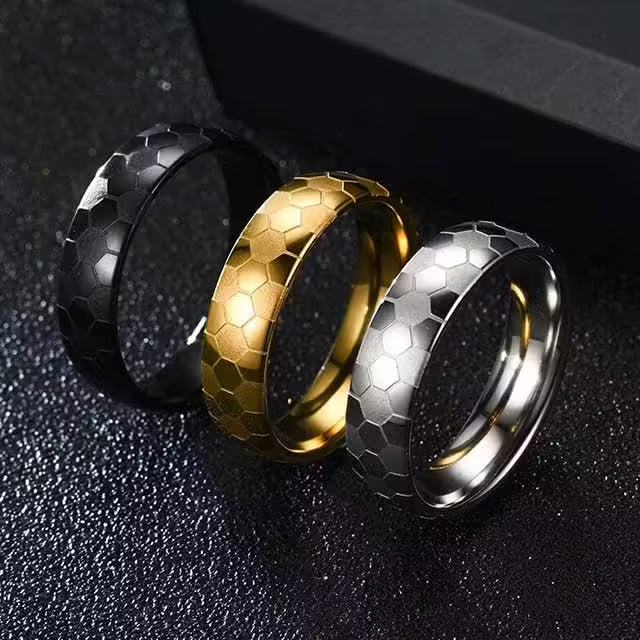 6mm Width Football Men Stainless Steel Ring (EGR052)