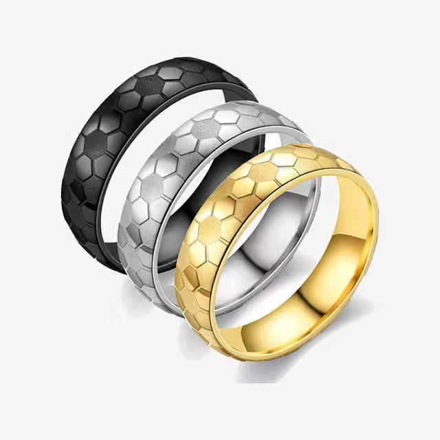 6mm Width Football Men Stainless Steel Ring (EGR052)