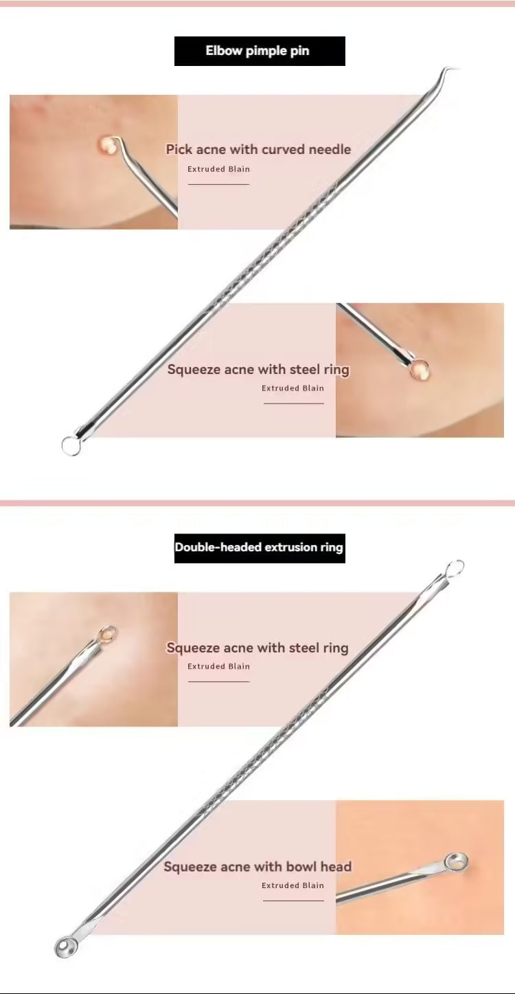 مجموعة إزالة الرؤوس السوداء وحب الشباب من 4 قطع - أداة للعناية بالبشرة للنساء - علاج حب الشباب وتنظيف المسام