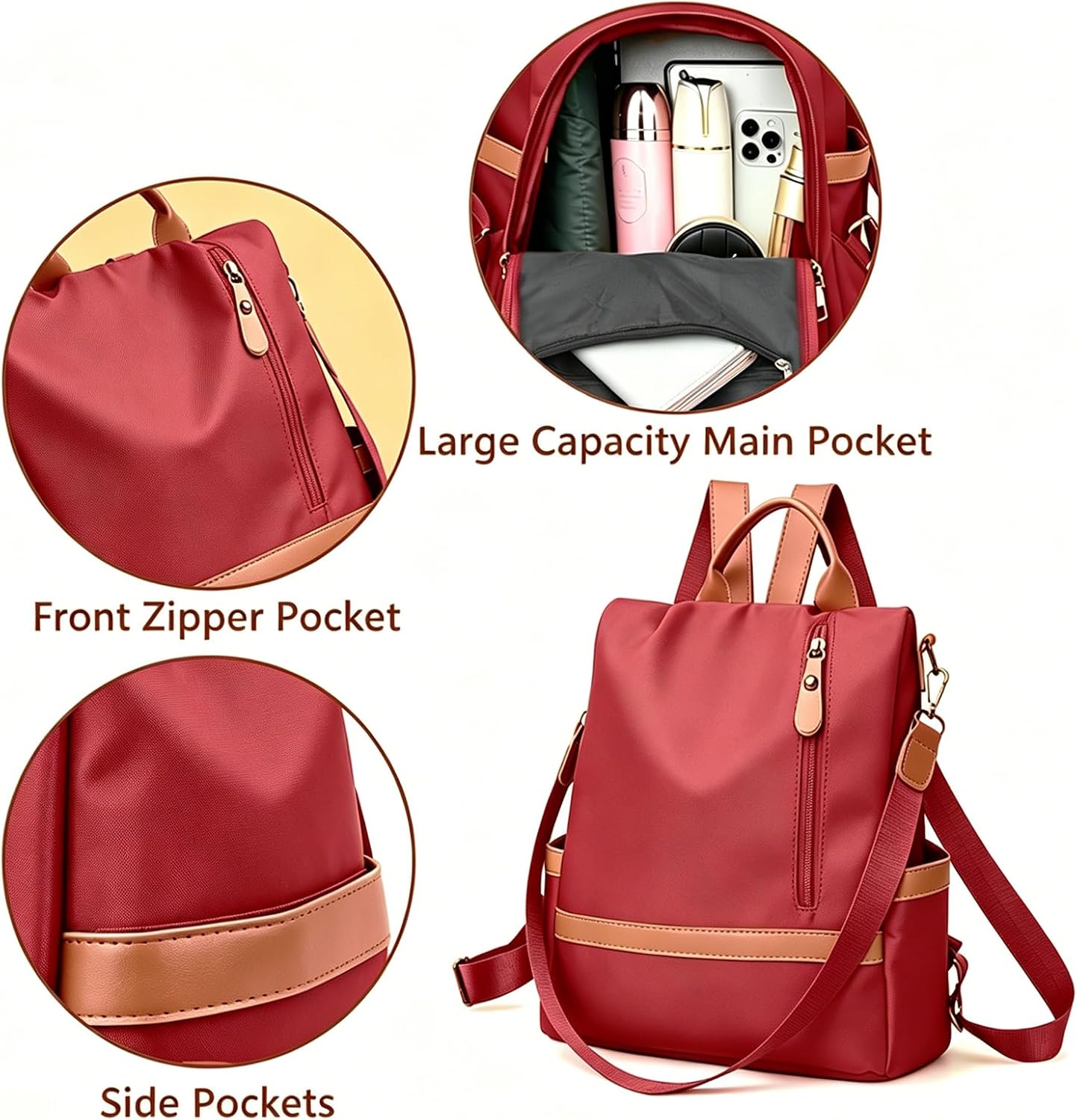 Women’s Small Anti-Theft Backpack Purse – Fashionable Casual Shoulder Bag, Compact Travel Daypack Handbag