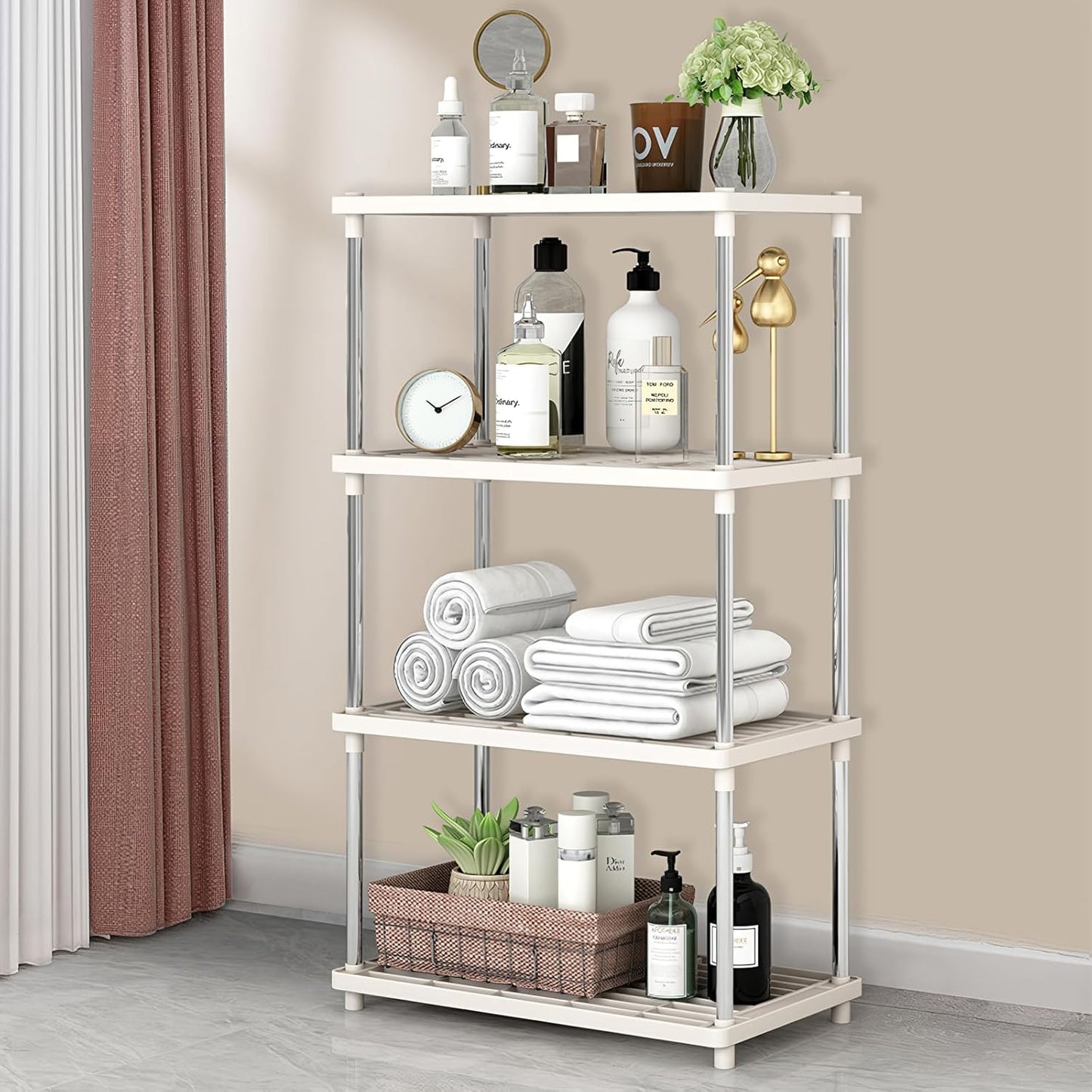 Multi-Level Storage Rack | Stackable Floor Organizer for Kitchen, Bathroom & Living Area
