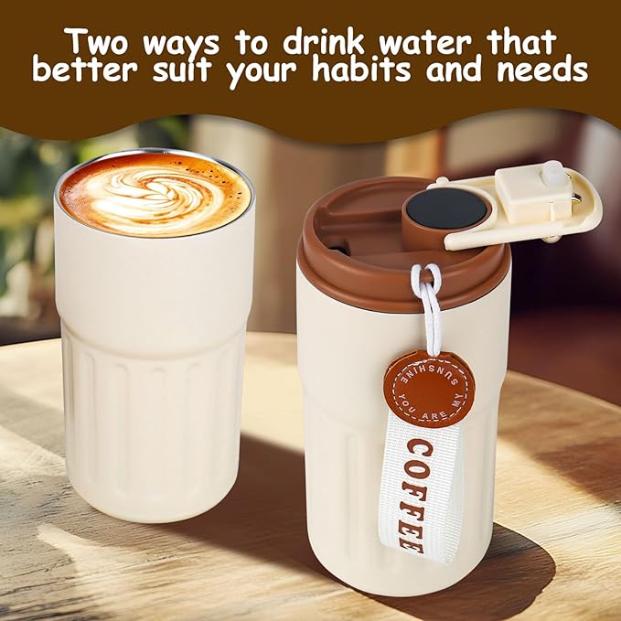 450ml Smart Temperature Display Water Bottle – Insulated Coffee Flask with Leakproof Lid (Hot & Cold)