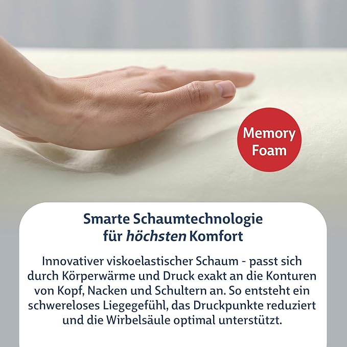 FMP Orthopaedic Memory Foam Neck Pillow – 70×36×7 cm