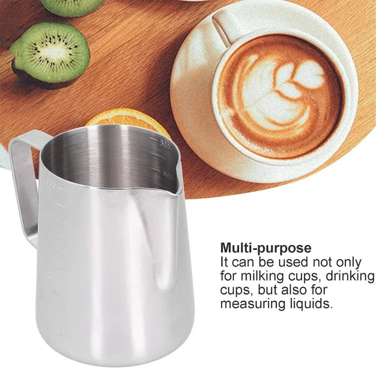 Stainless Steel Pitcher – Barista Coffee Steaming Jug for Espresso, Latte Art, Cappuccino & Milk Frothing