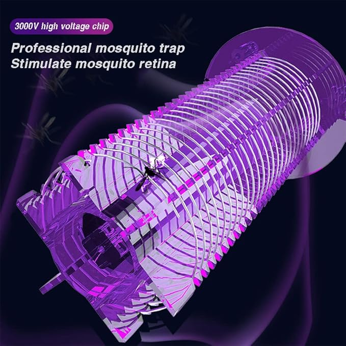 Electric Insect Killer, Mosquito Trap, Electric, Fly Trap, Electric USB, Mosquito Lamp Battery, Insect Trap Lamp, Indoor Insect Lamp, Outdoor UV Mosquito Killer, 50 m²