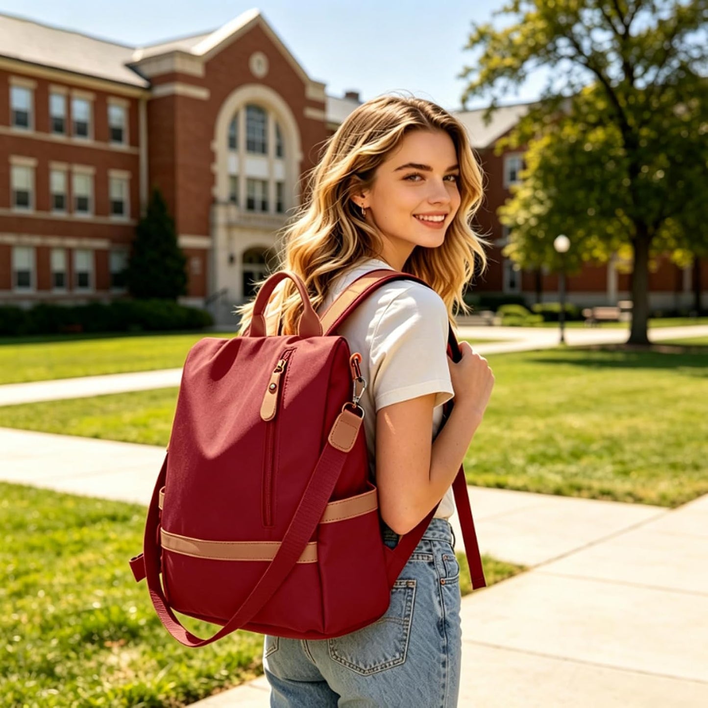 Women’s Small Anti-Theft Backpack Purse – Fashionable Casual Shoulder Bag, Compact Travel Daypack Handbag