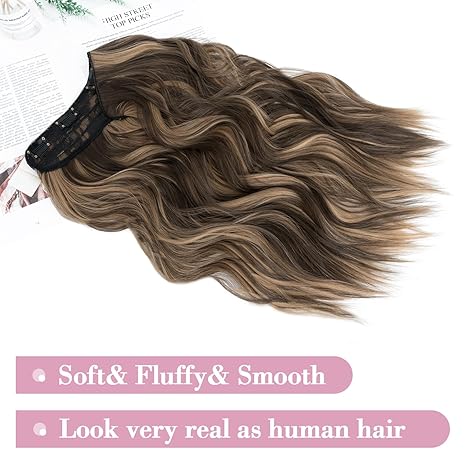 One-Piece Clip-In Hair Extension – Balayage Wavy Synthetic Hair