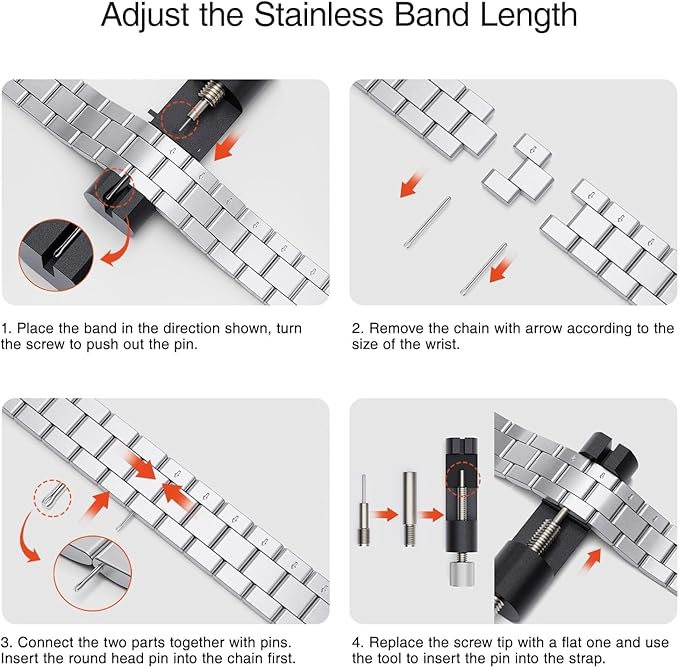 BesBand Slim Stainless Steel Apple Watch Band for Women – Compatible with Apple Watch Ultra, Series 11, 10, 9, 8, 7, 6, 5, 4, 3, 2, 1 & SE (38/40/41/42mm)