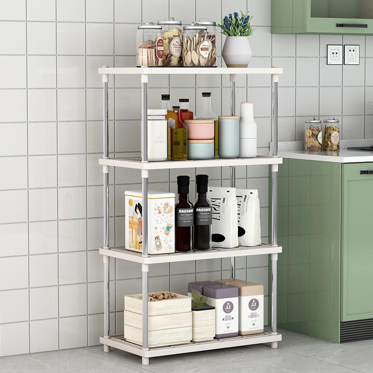 Multi-Level Storage Rack | Stackable Floor Organizer for Kitchen, Bathroom & Living Area
